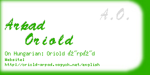 arpad oriold business card